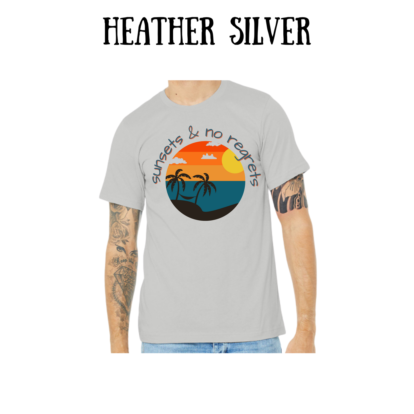 VP - Sunsets & No Regrets - Unisex Tee - Pinks, Purples, Neutrals