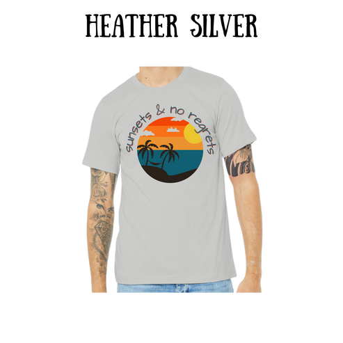 VP - Sunsets & No Regrets - Unisex Tee - Pinks, Purples, Neutrals