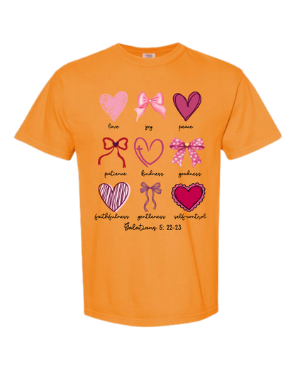 Galatians 5 - Valentines - Comfort Colors - Heavyweight Unisex Tee - Yellows, Oranges, Reds