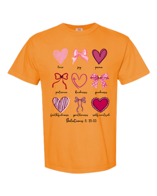 Galatians 5 - Valentines - Comfort Colors - Heavyweight Unisex Tee - Yellows, Oranges, Reds