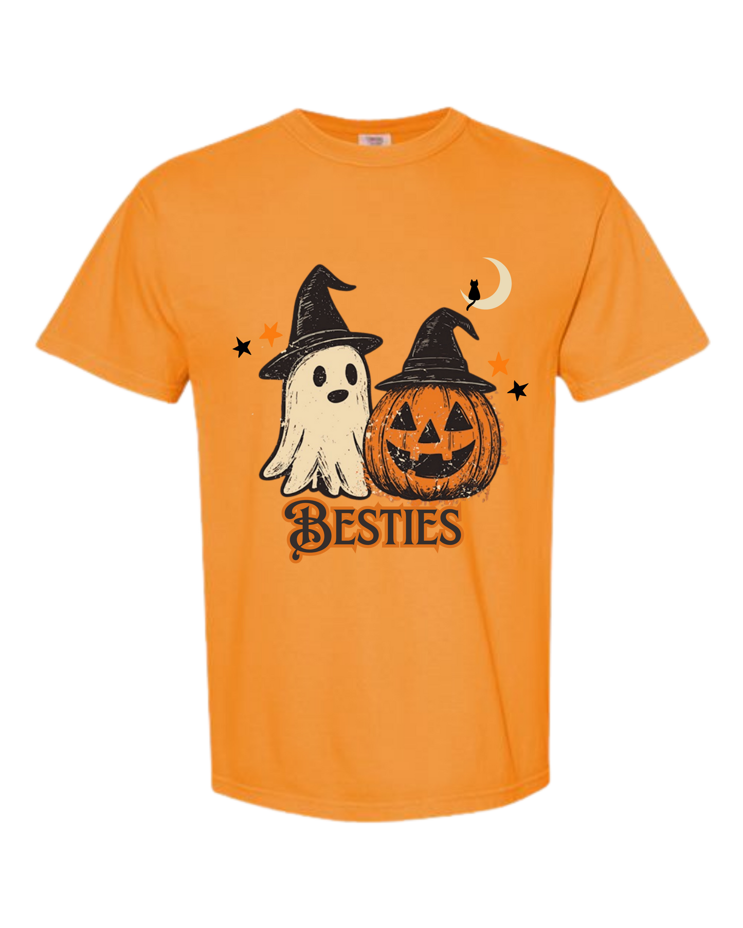 Halloween Besties - Comfort Colors - Heavyweight Unisex Tee - Yellows, Oranges, Reds