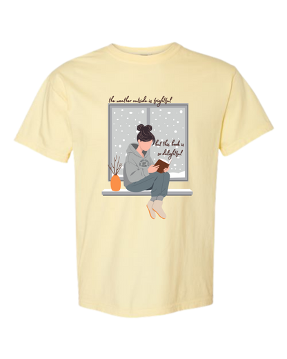 The Weather Outside is Frightful - Comfort Colors - Heavyweight Unisex Tee - Yellows, Oranges