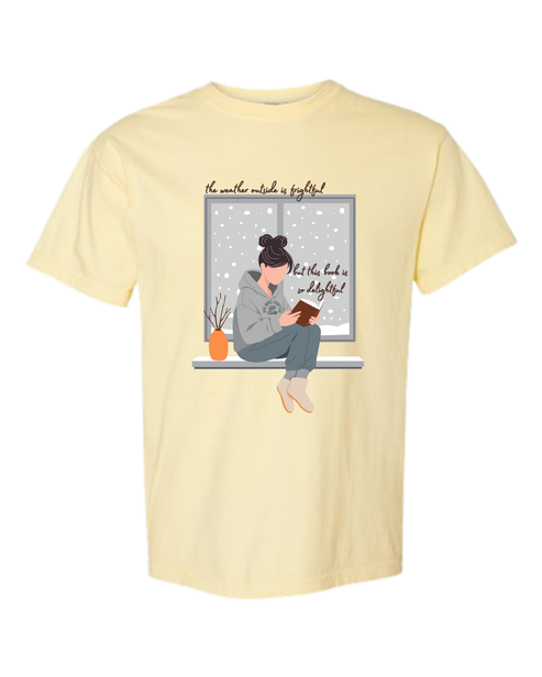 The Weather Outside is Frightful - Comfort Colors - Heavyweight Unisex Tee - Yellows, Oranges