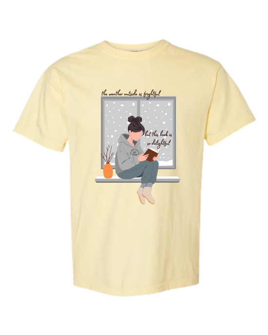 The Weather Outside is Frightful - Comfort Colors - Heavyweight Unisex Tee - Yellows, Oranges