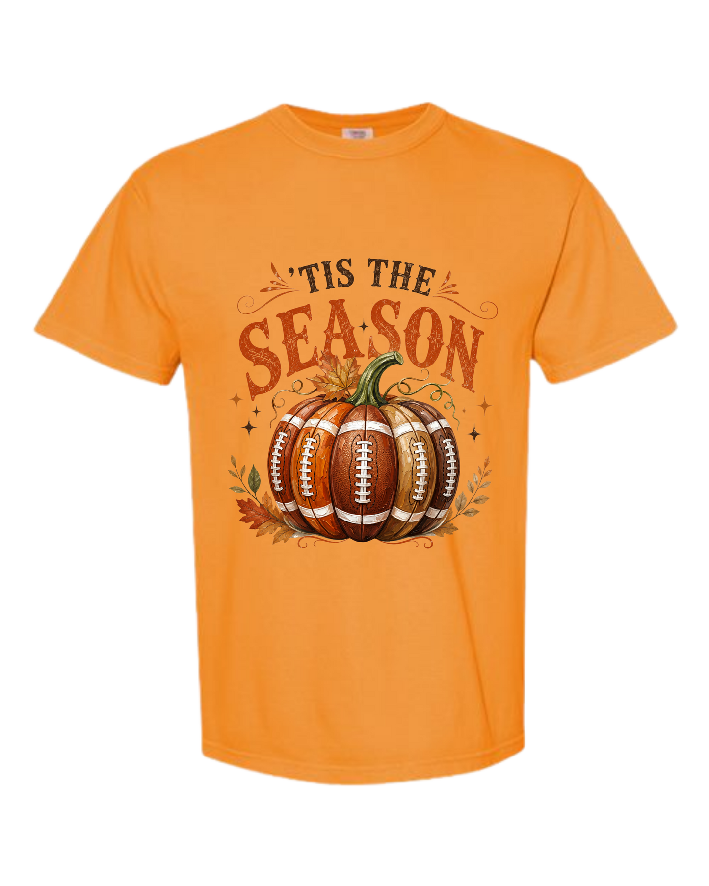 'Tis Football Season - Comfort Colors - Heavyweight Unisex Tee - Yellows, Oranges, Reds