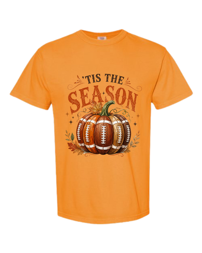 'Tis Football Season - Comfort Colors - Heavyweight Unisex Tee - Yellows, Oranges, Reds
