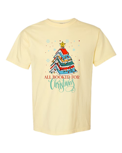 All Booked For Christmas - Comfort Colors - Heavyweight Unisex Tee - Yellows, Oranges