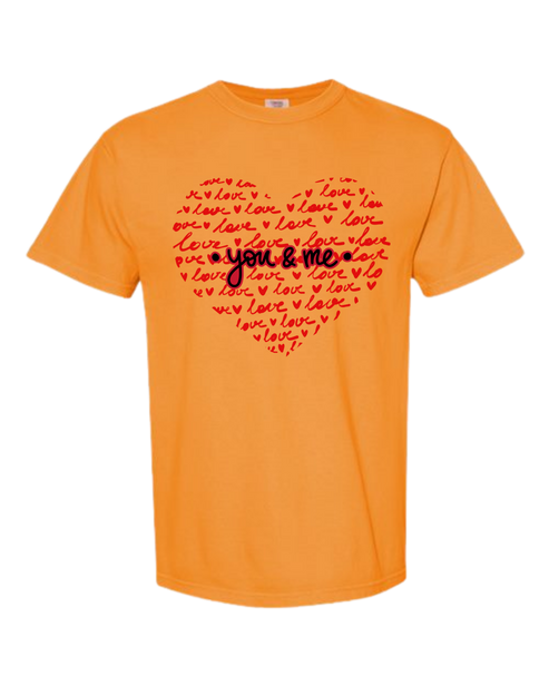 You & Me - Comfort Colors - Heavyweight Unisex Tee - Yellows, Oranges, Reds