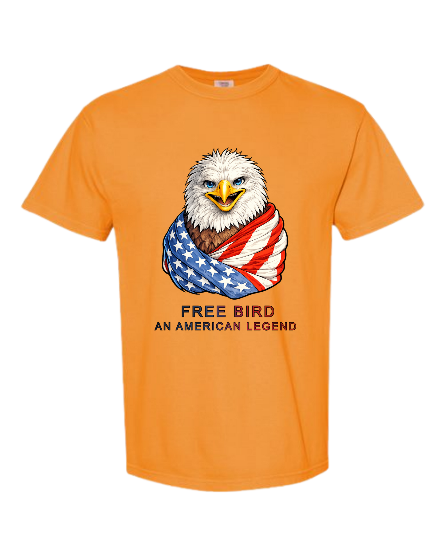 Free Bird An American Legend - Comfort Colors - Heavyweight Unisex Tee - Yellows, Oranges, Reds