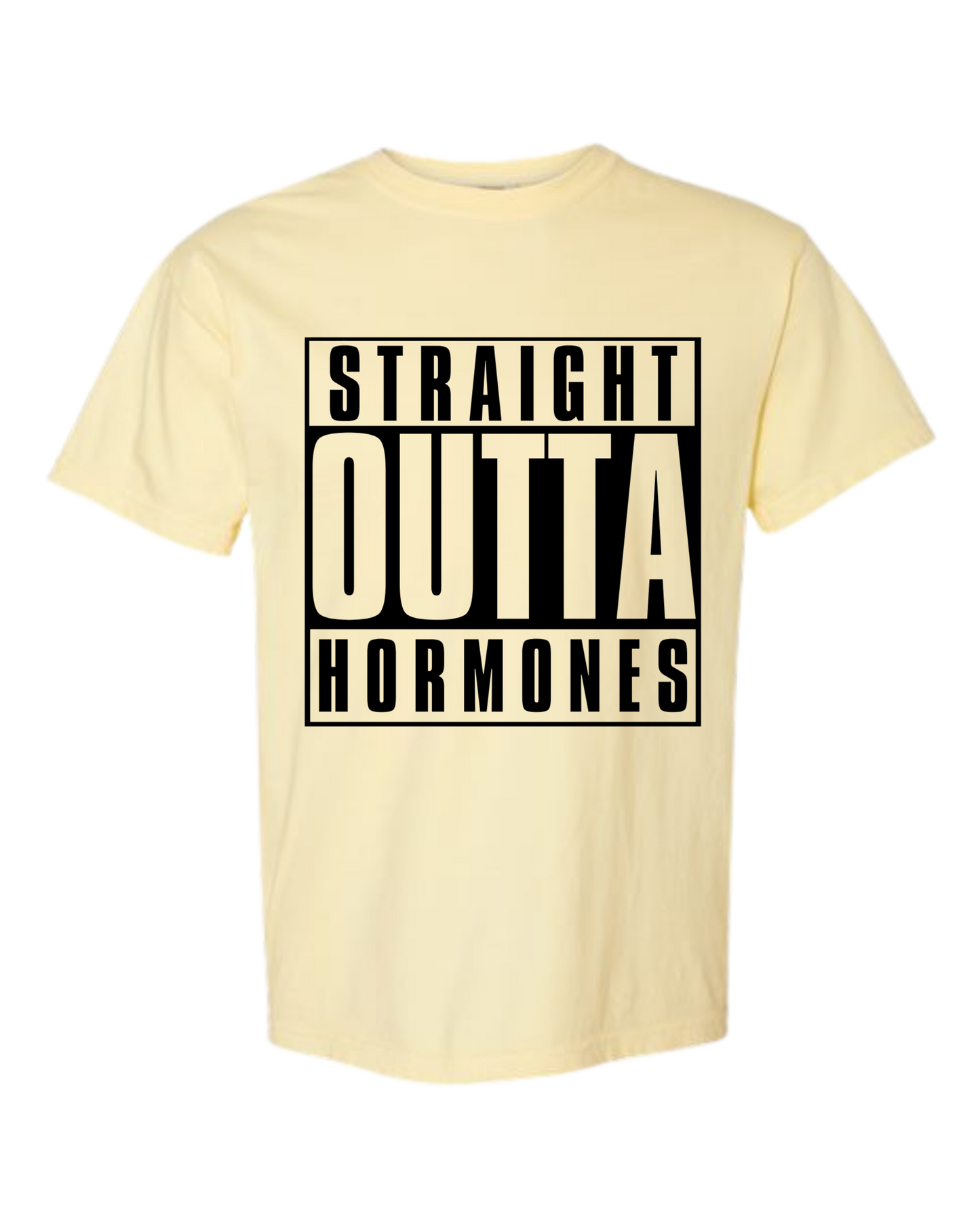Straight Outta Hormones - Comfort Colors - Heavyweight Unisex Tee - Yellows, Oranges