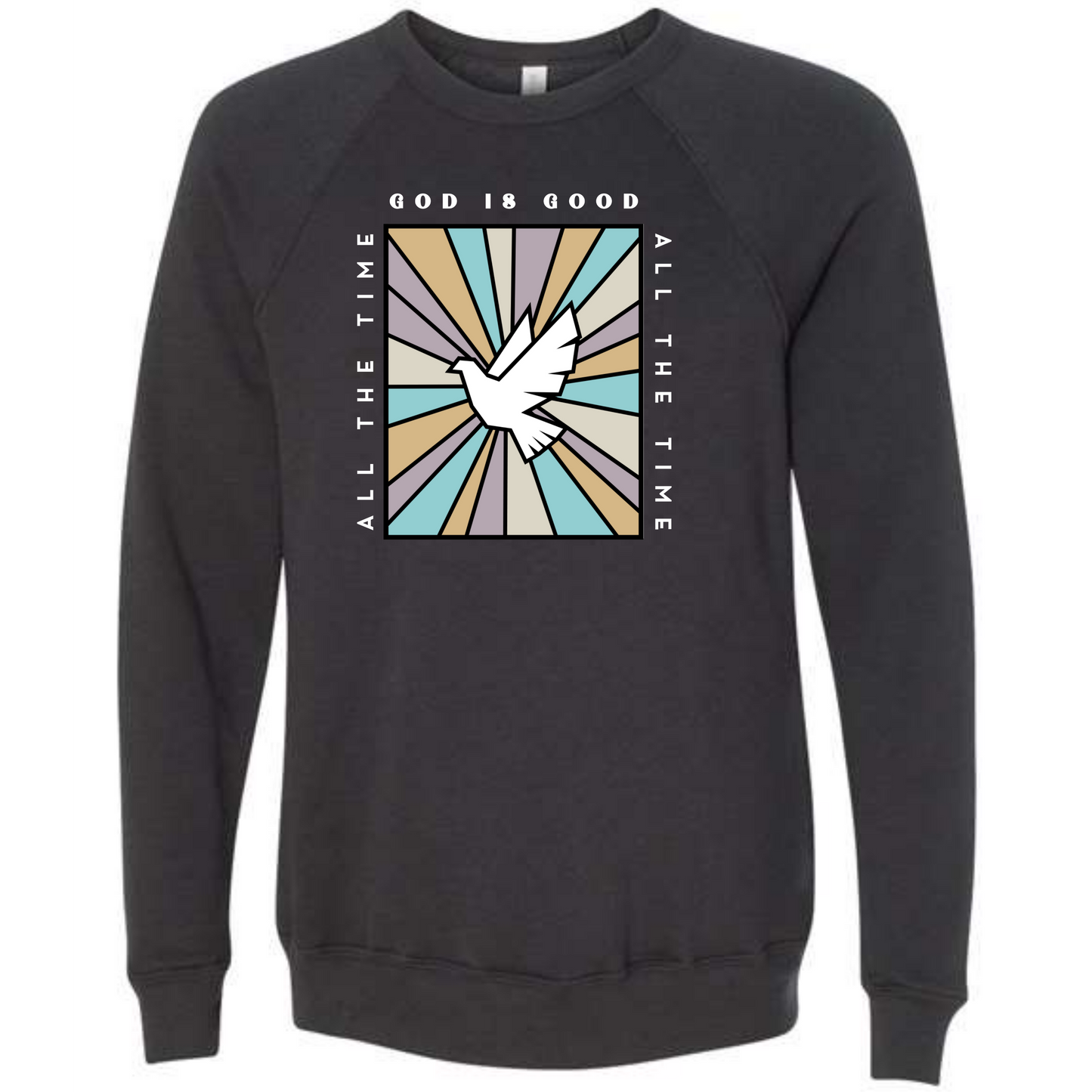 God is Good - Sponge Fleece Raglan Sweatshirt - Greens, Neutrals