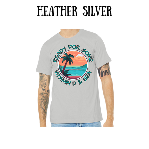 VP - Ready For Some Vitamin D & Sea - Unisex Tee - Pinks, Purples, Neutrals