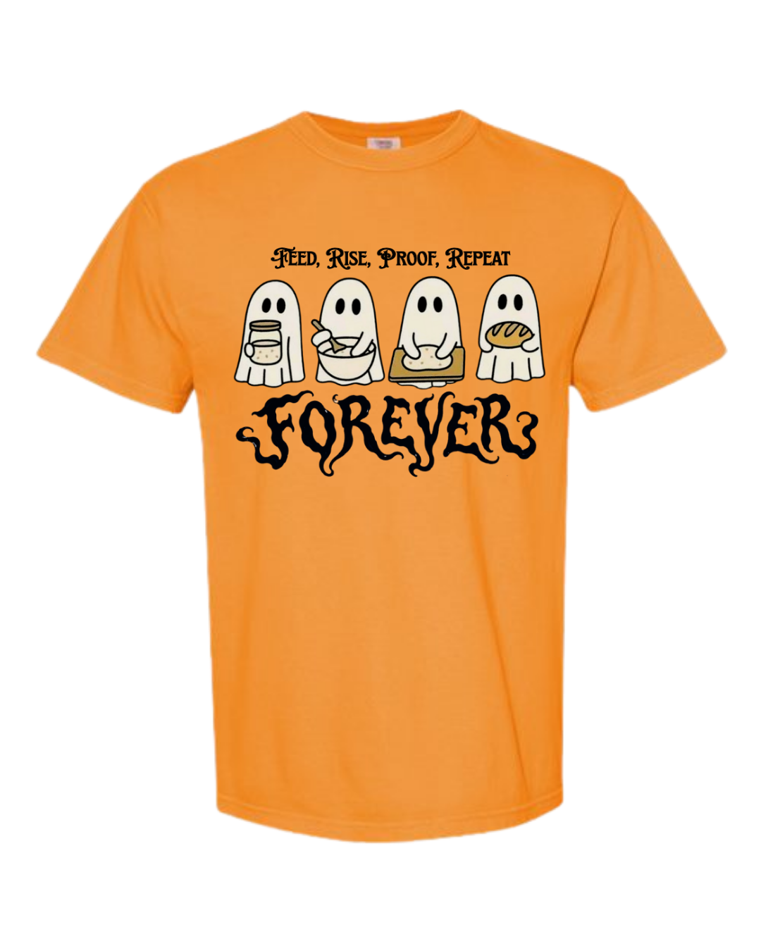 Sourdough Ghosties - Comfort Colors - Heavyweight Unisex Tee - Yellows, Oranges, Reds