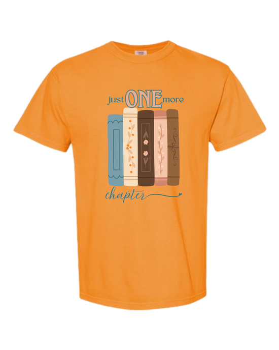 Just One More Chapter - Comfort Colors - Heavyweight Unisex Tee - Yellows, Oranges, Reds
