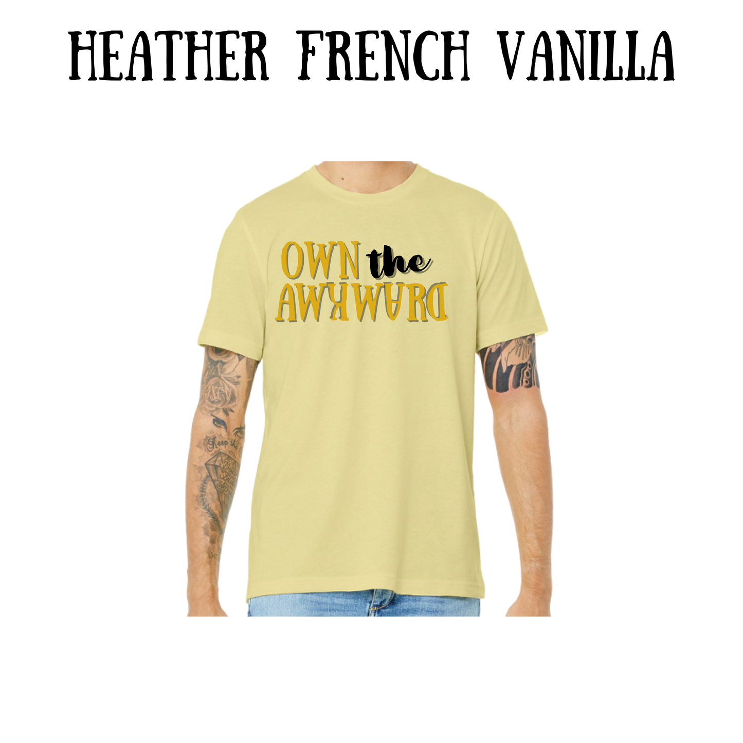 own the awkward - unisex tee - yellows, oranges, reds