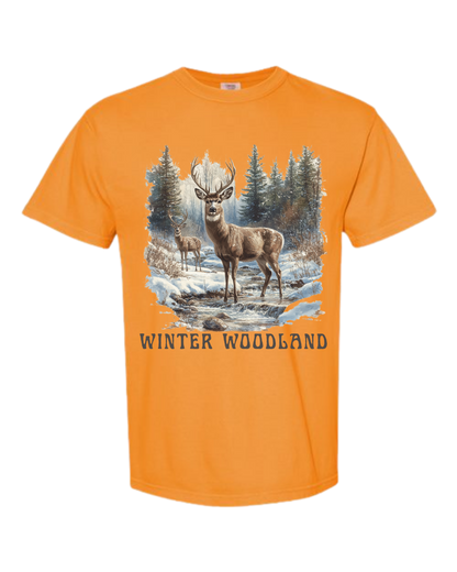 Winter Woodland - Comfort Colors - Heavyweight Unisex Tee - Yellows, Oranges