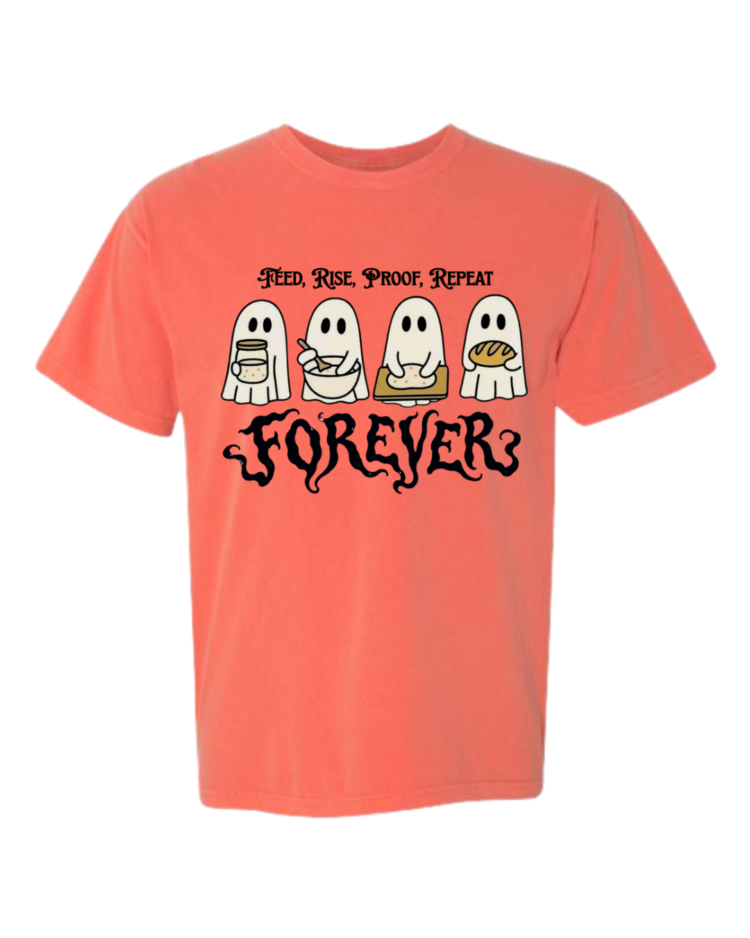 Sourdough Ghosties - Comfort Colors - Heavyweight Unisex Tee - Yellows, Oranges, Reds