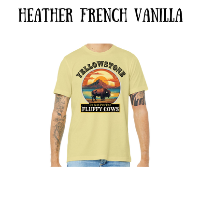 CP - Yellowstone: Fluffy Cows - Unisex Tee - Yellows, Oranges, Reds