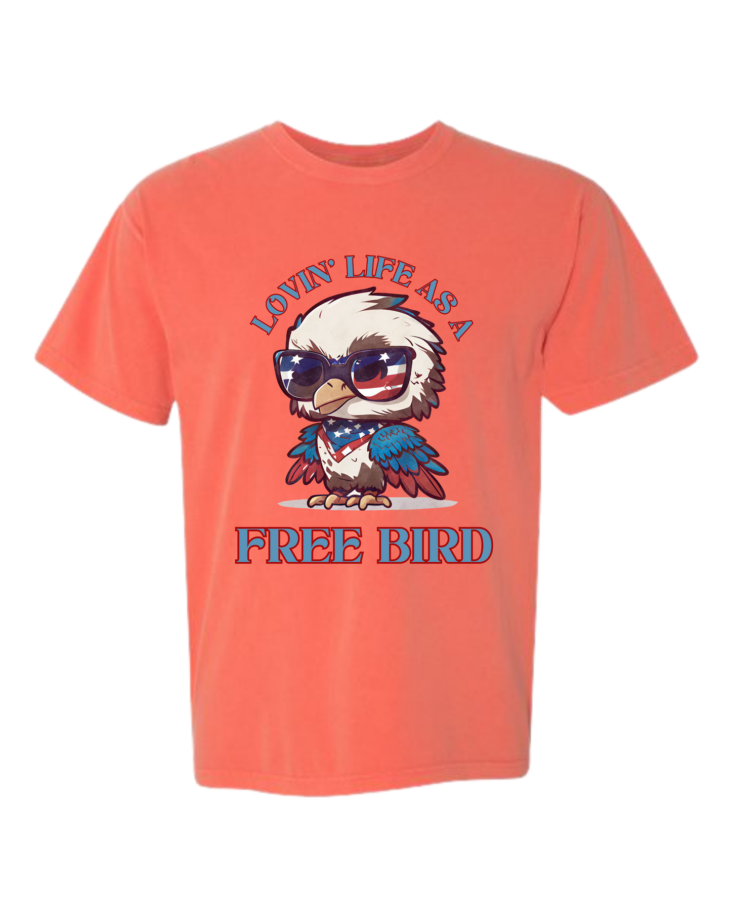 Lovin' Life as a Free Bird - Comfort Colors - Heavyweight Unisex Tee - Yellows, Oranges, Reds
