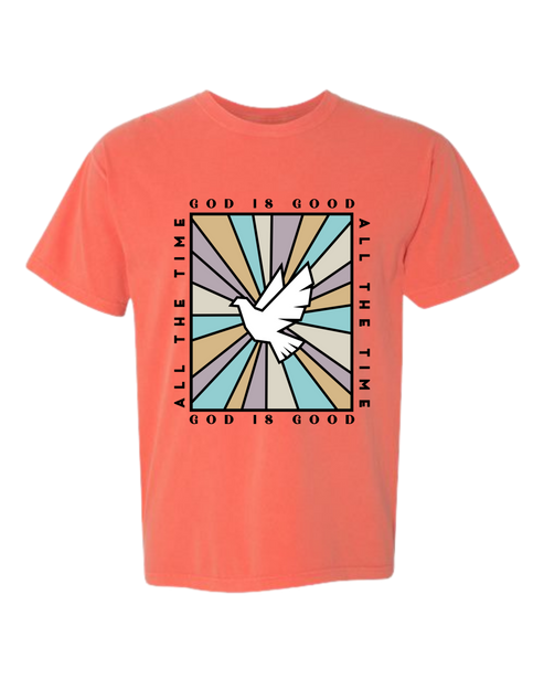 God Is Good - Comfort Colors - Heavyweight Unisex Tee - Yellows, Oranges, Reds