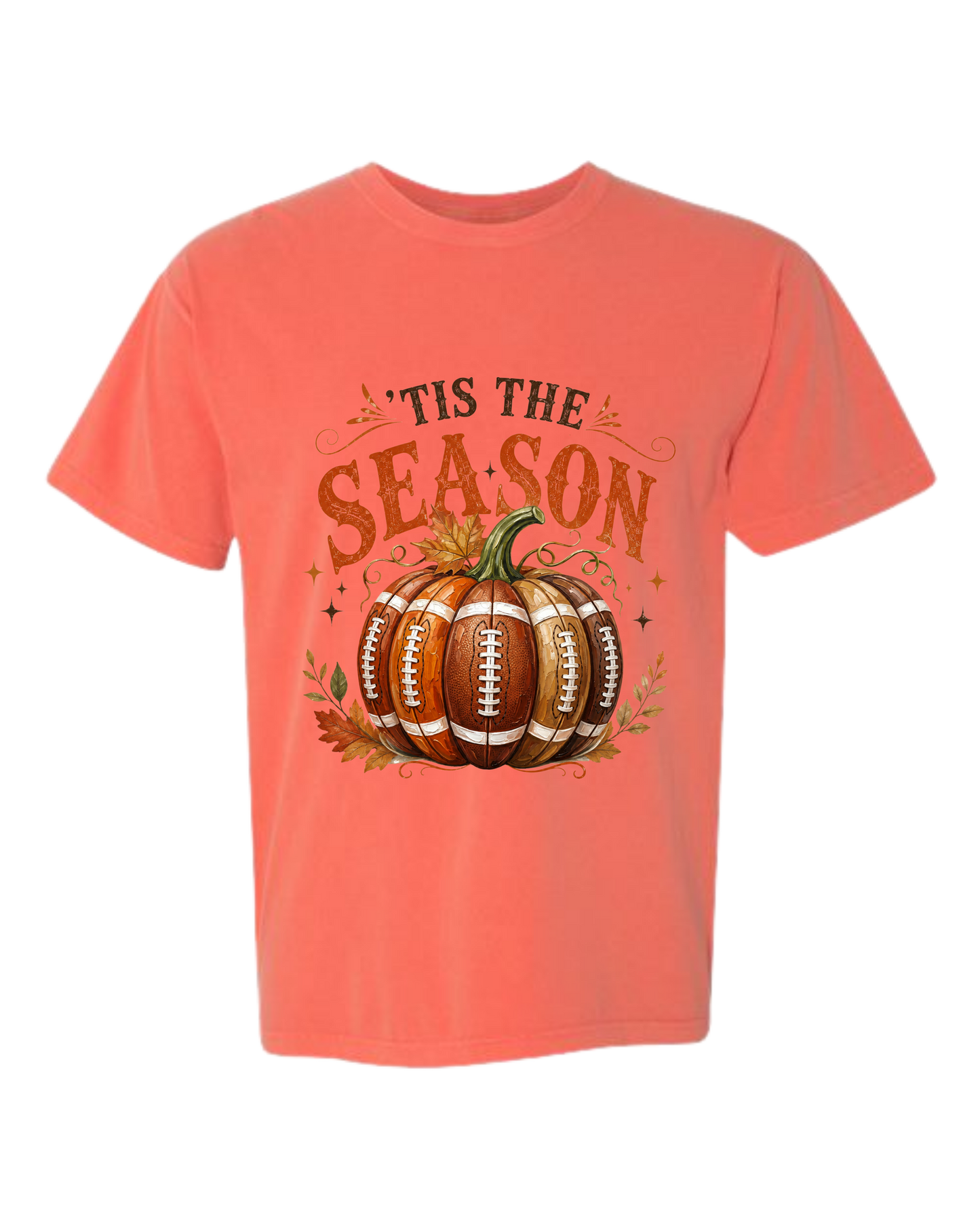 'Tis Football Season - Comfort Colors - Heavyweight Unisex Tee - Yellows, Oranges, Reds