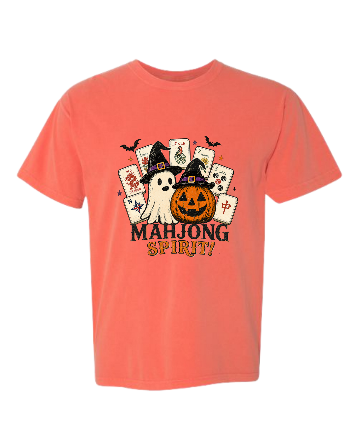 Mahjong Spirit - Comfort Colors - Heavyweight Unisex Tee - Yellows, Oranges, Reds