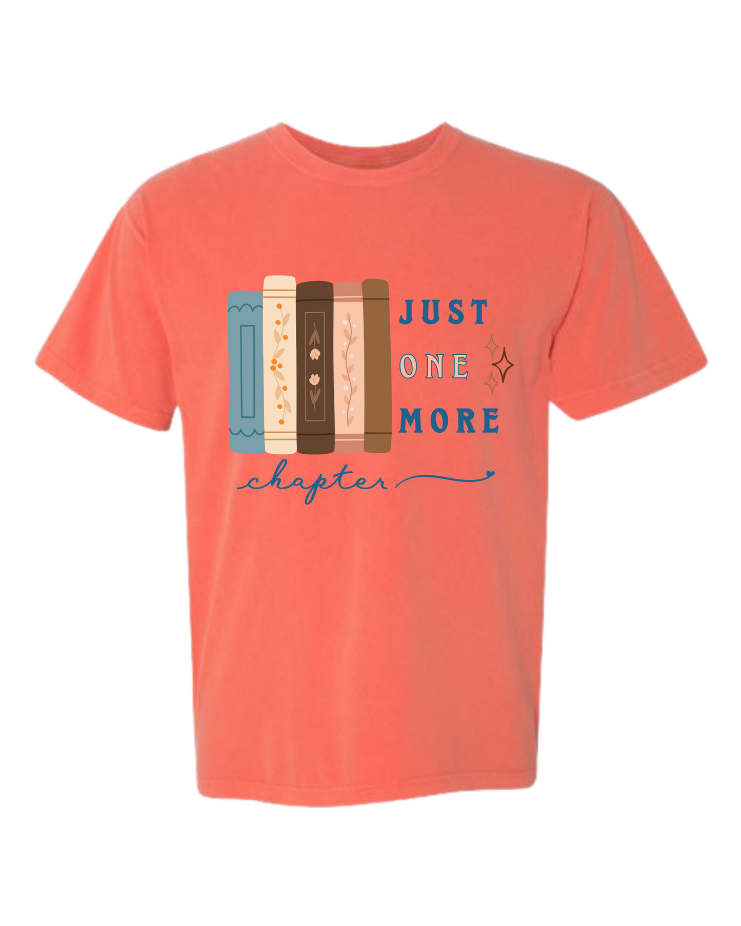 Just One More Chapter - Comfort Colors - Heavyweight Unisex Tee - Yellows, Oranges, Reds