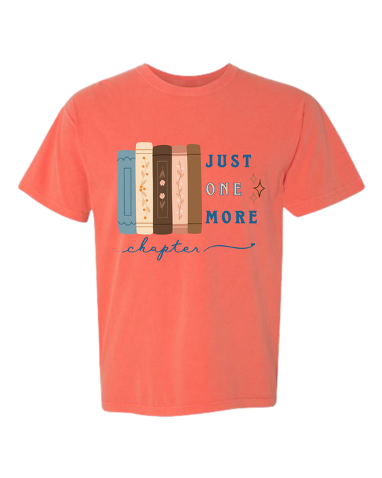 Just One More Chapter - Comfort Colors - Heavyweight Unisex Tee - Yellows, Oranges, Reds
