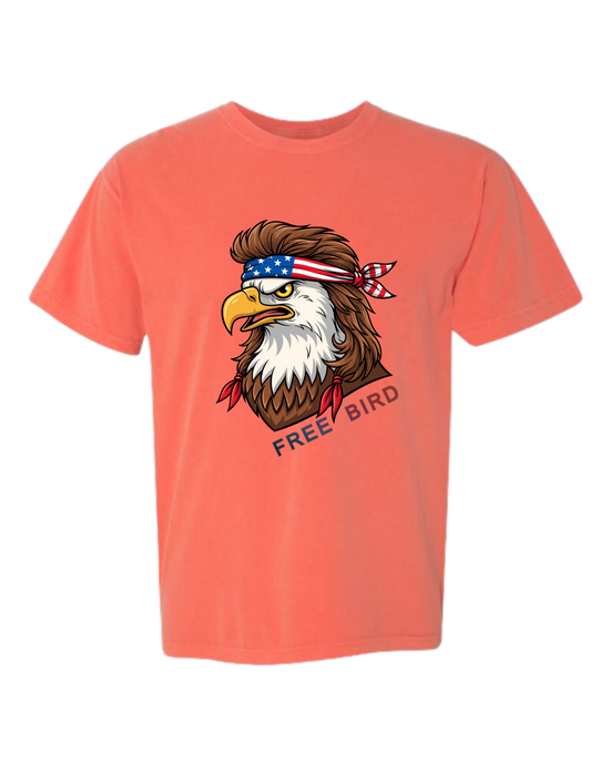 Rockin Free Bird - Comfort Colors - Heavyweight Unisex Tee - Yellows, Oranges, Reds