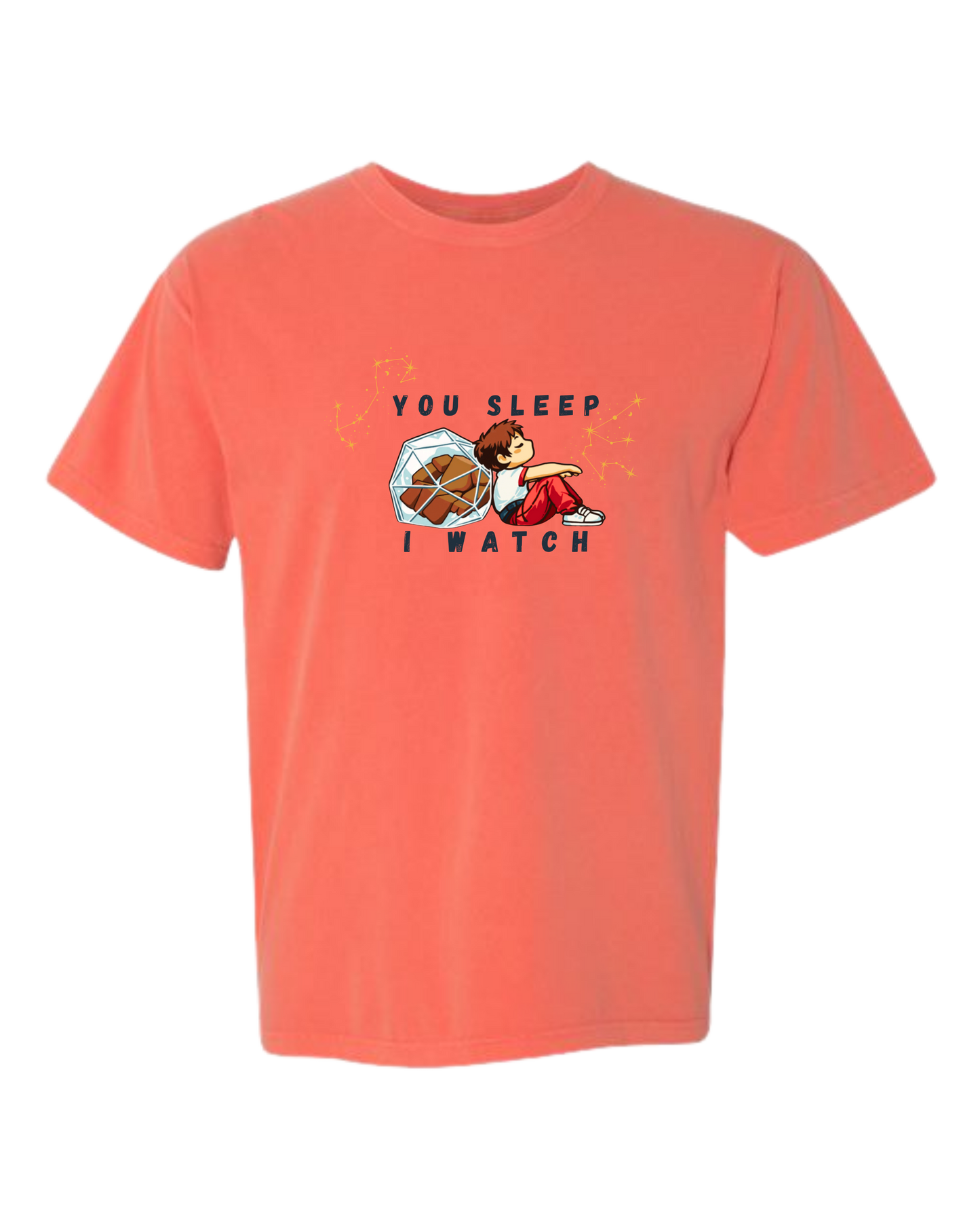 You Sleep I Watch - Comfort Colors - Heavyweight Unisex Tee - Yellows, Oranges, Reds