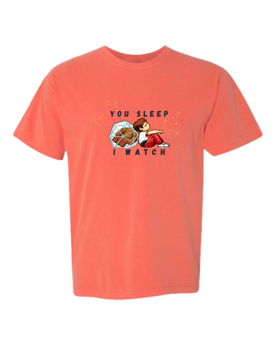 You Sleep I Watch - Comfort Colors - Heavyweight Unisex Tee - Yellows, Oranges, Reds