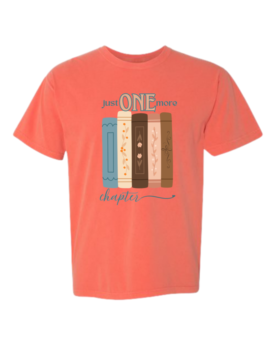 Just One More Chapter - Comfort Colors - Heavyweight Unisex Tee - Yellows, Oranges, Reds