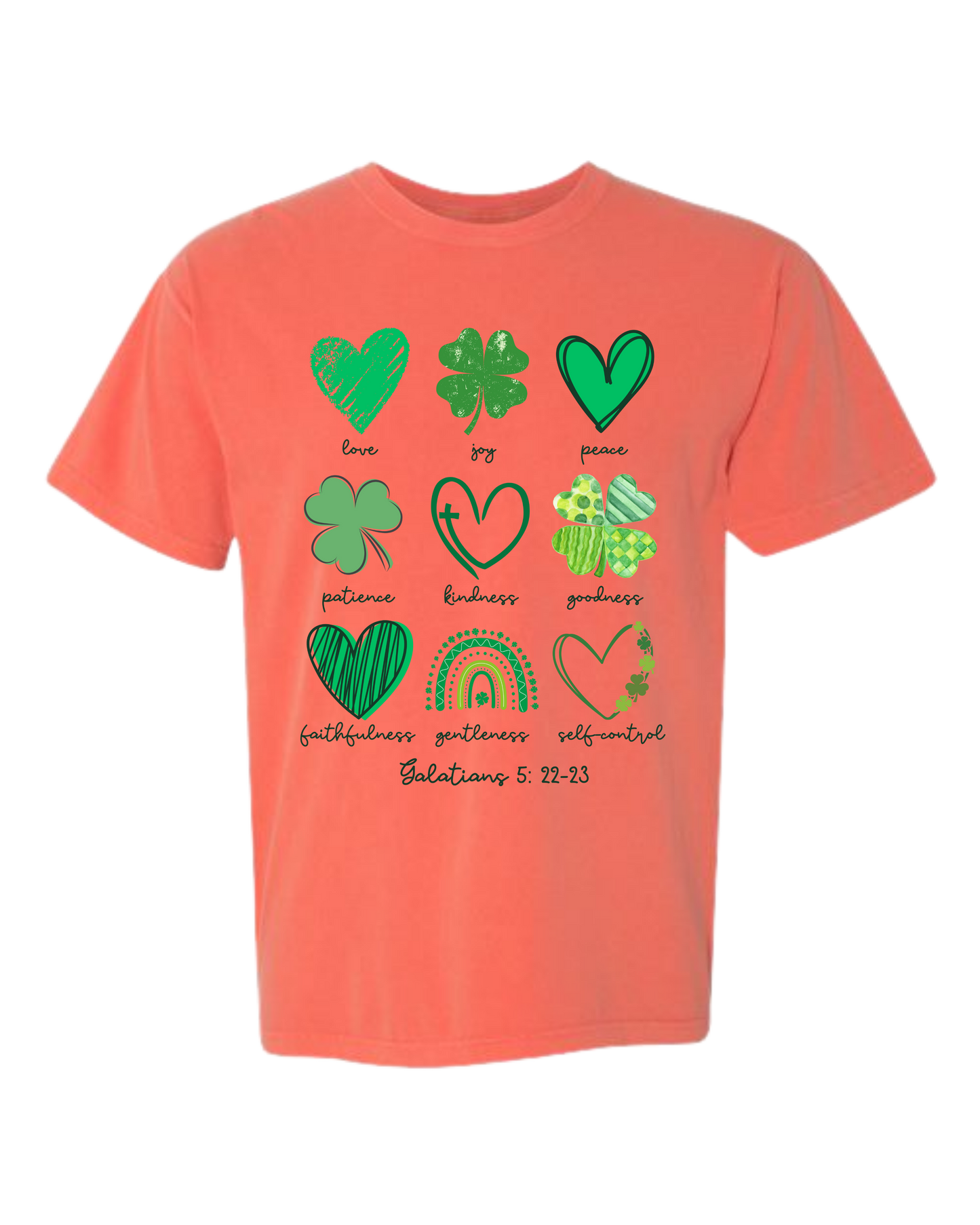 Galatians 5 - St Patrick's Day - Comfort Colors - Heavyweight Unisex Tee - Yellows, Oranges, Reds