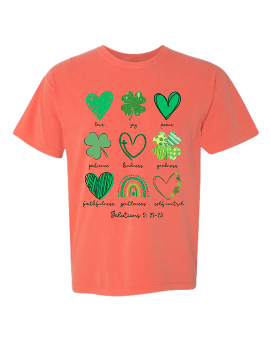 Galatians 5 - St Patrick's Day - Comfort Colors - Heavyweight Unisex Tee - Yellows, Oranges, Reds