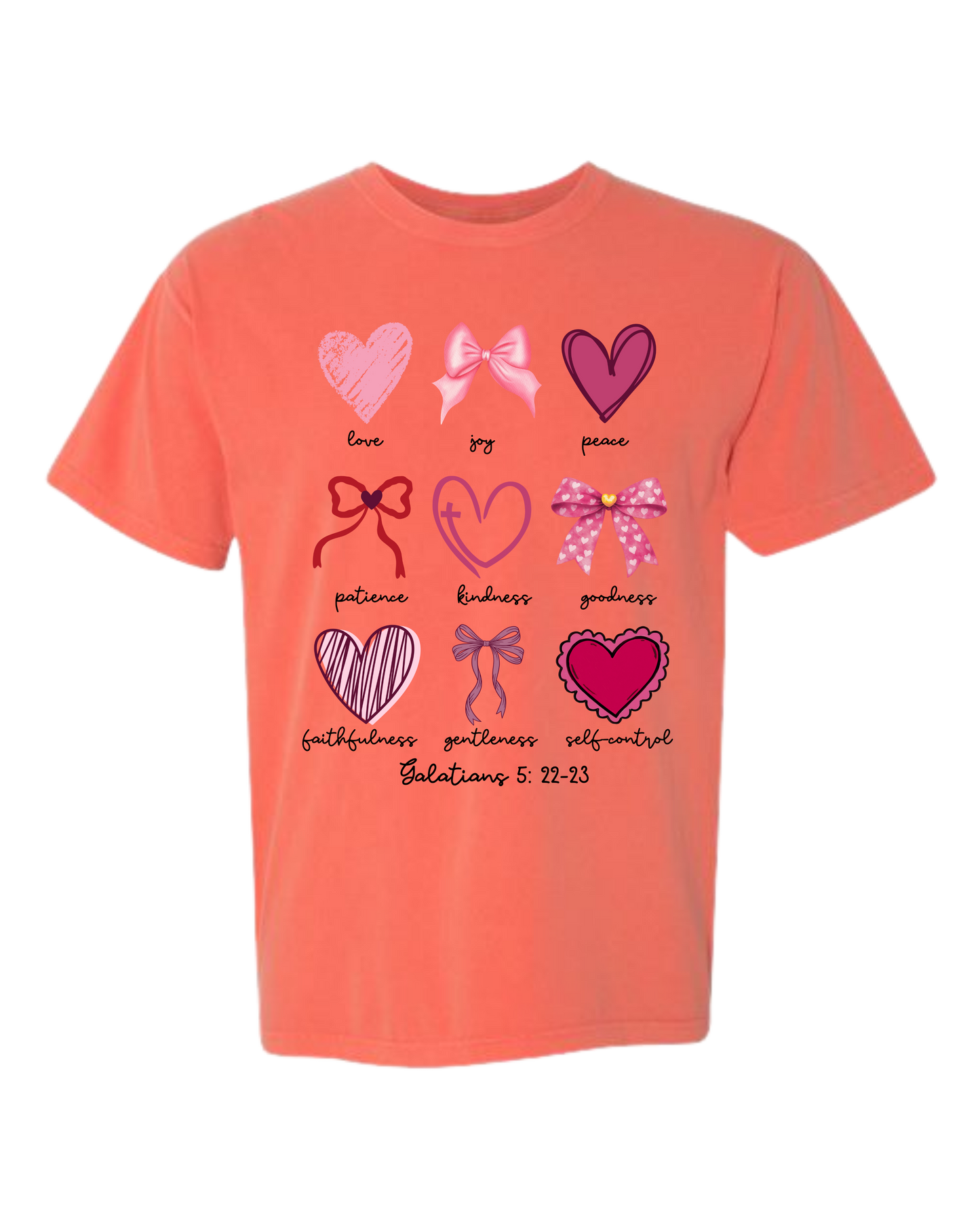 Galatians 5 - Valentines - Comfort Colors - Heavyweight Unisex Tee - Yellows, Oranges, Reds