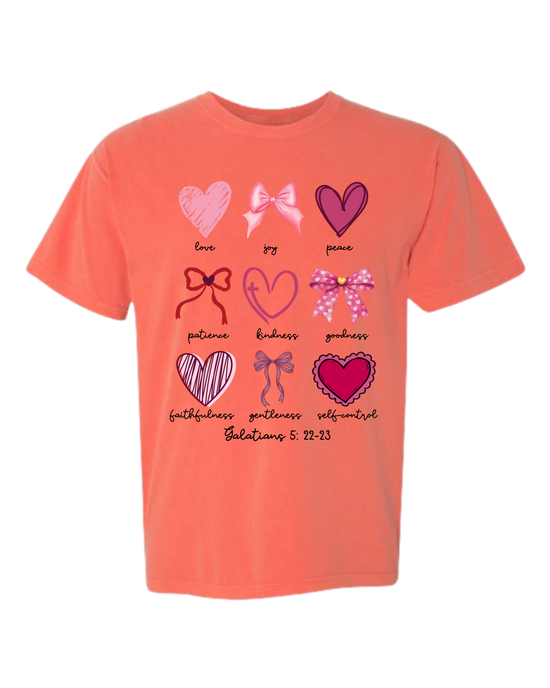 Galatians 5 - Valentines - Comfort Colors - Heavyweight Unisex Tee - Yellows, Oranges, Reds