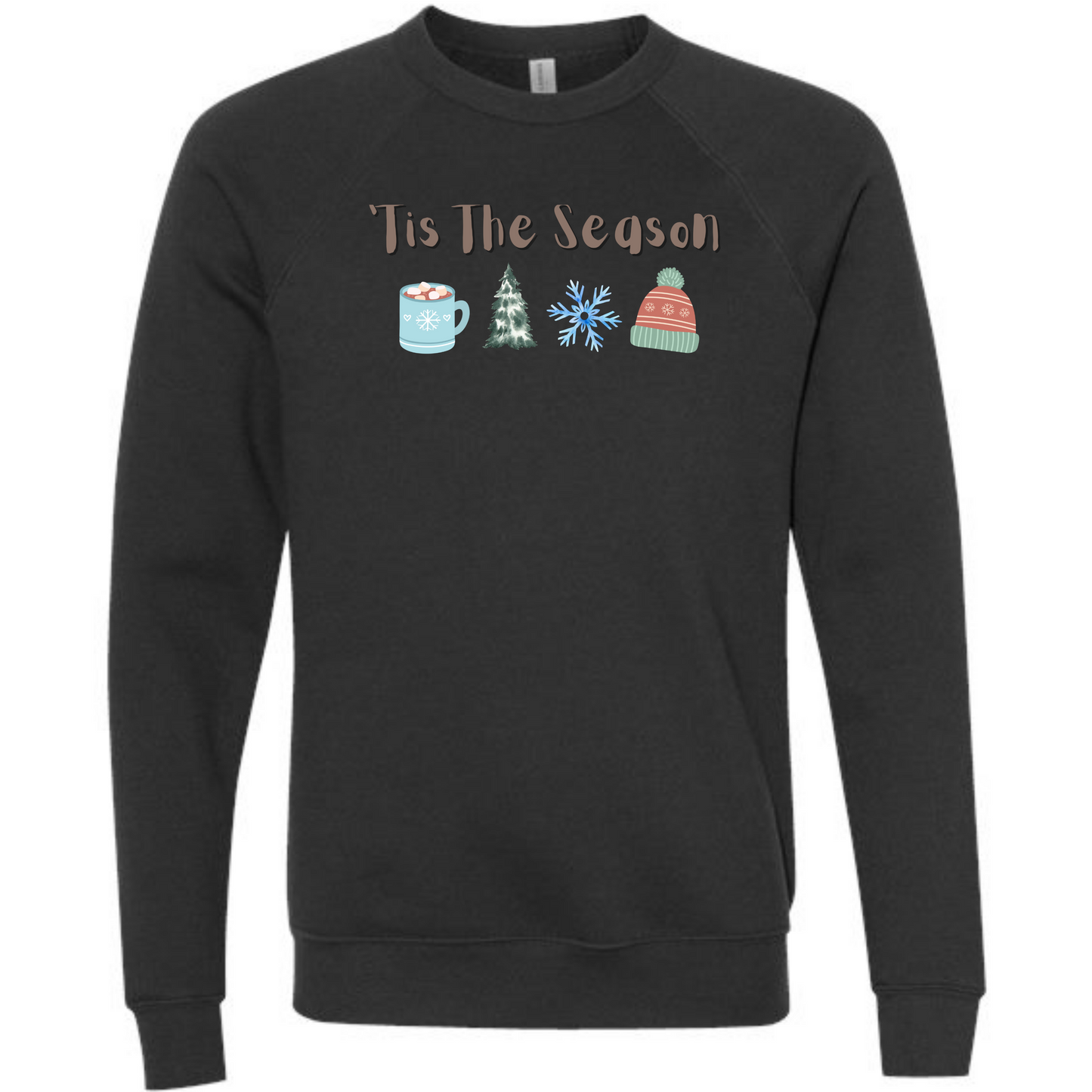 'Tis The Season - Winter - Sponge Fleece Raglan Sweatshirt - Greens, Neutrals