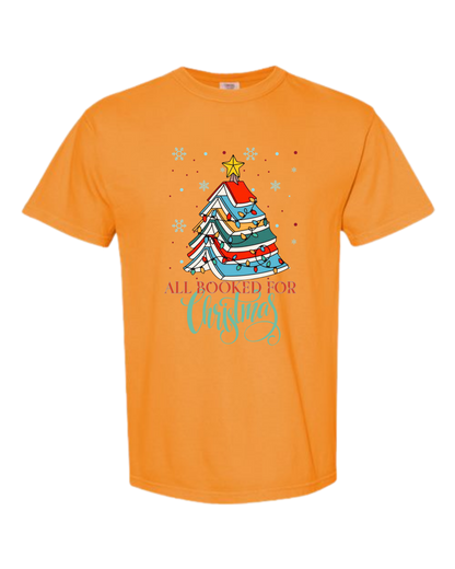 All Booked For Christmas - Comfort Colors - Heavyweight Unisex Tee - Yellows, Oranges