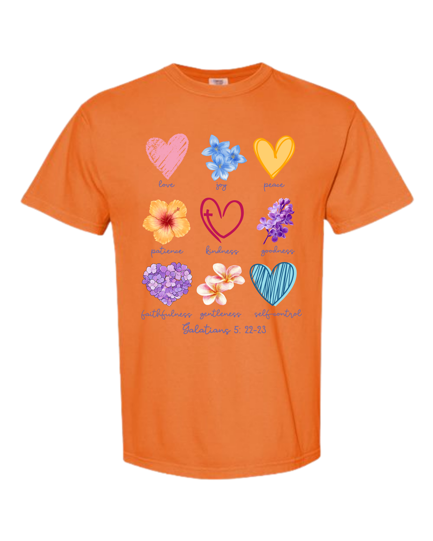 Galatians 5 - Spring - Comfort Colors - Heavyweight Unisex Tee - Yellows, Oranges, Reds