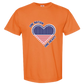 One Nation One Heart - Comfort Colors - Heavyweight Unisex Tee - Yellows, Oranges, Reds