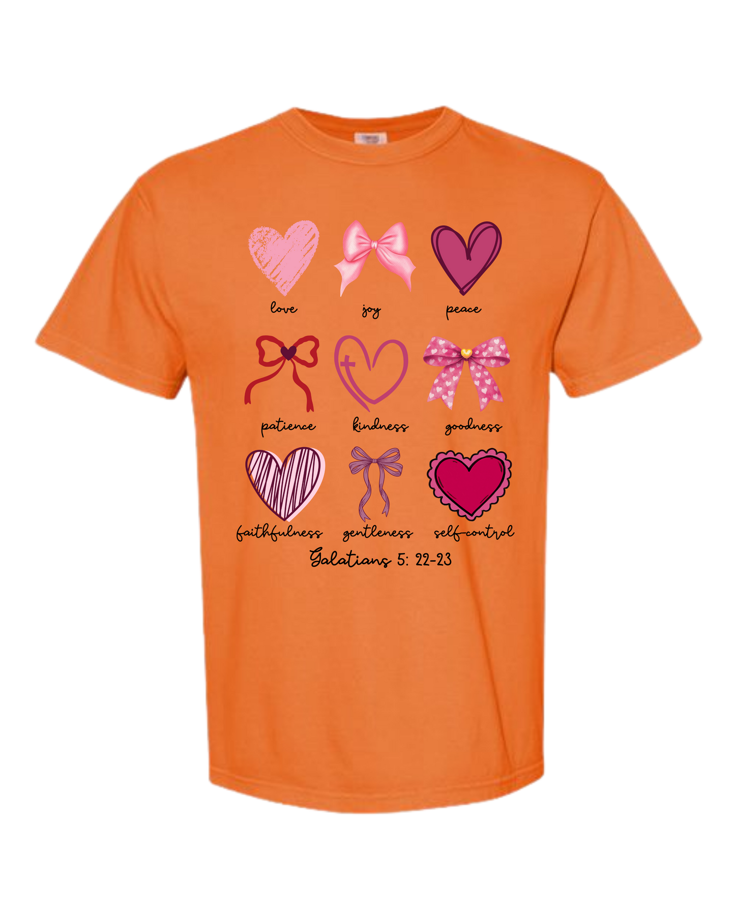 Galatians 5 - Valentines - Comfort Colors - Heavyweight Unisex Tee - Yellows, Oranges, Reds