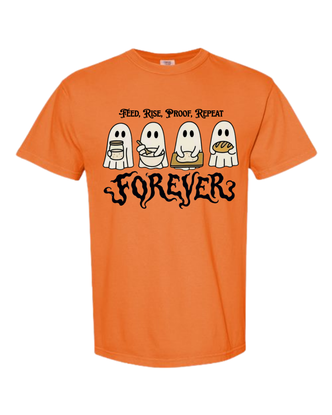 Sourdough Ghosties - Comfort Colors - Heavyweight Unisex Tee - Yellows, Oranges, Reds