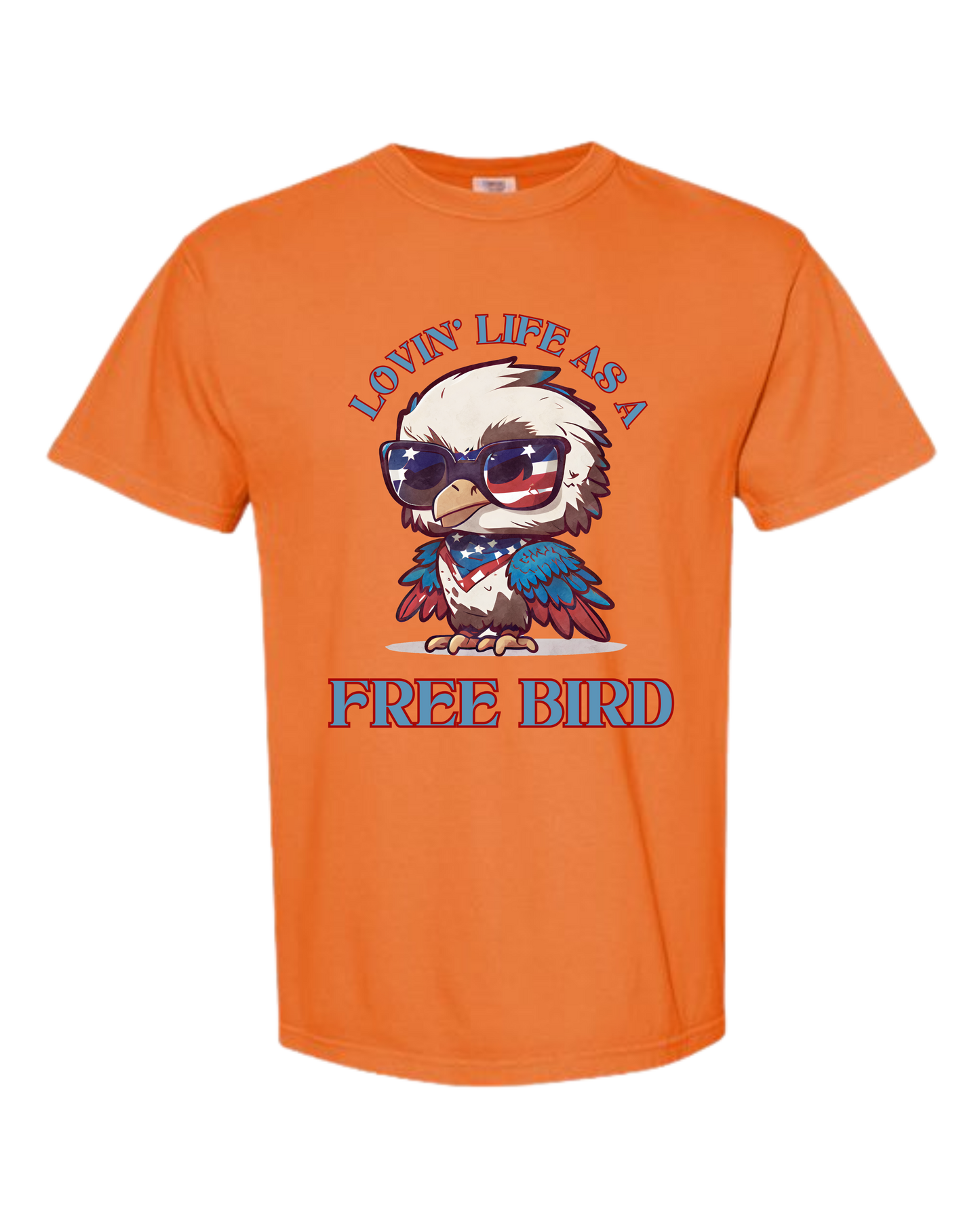 Lovin' Life as a Free Bird - Comfort Colors - Heavyweight Unisex Tee - Yellows, Oranges, Reds