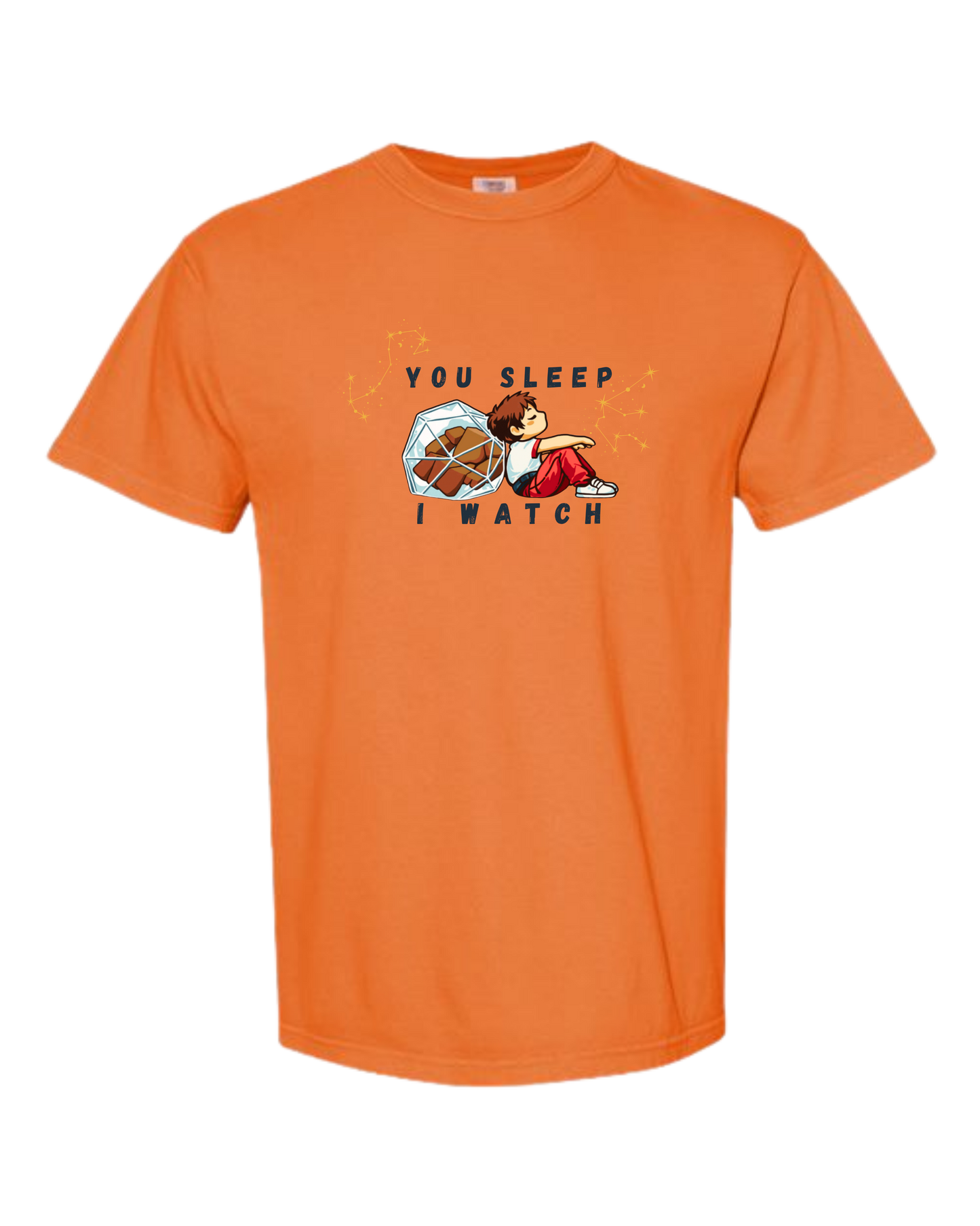 You Sleep I Watch - Comfort Colors - Heavyweight Unisex Tee - Yellows, Oranges, Reds