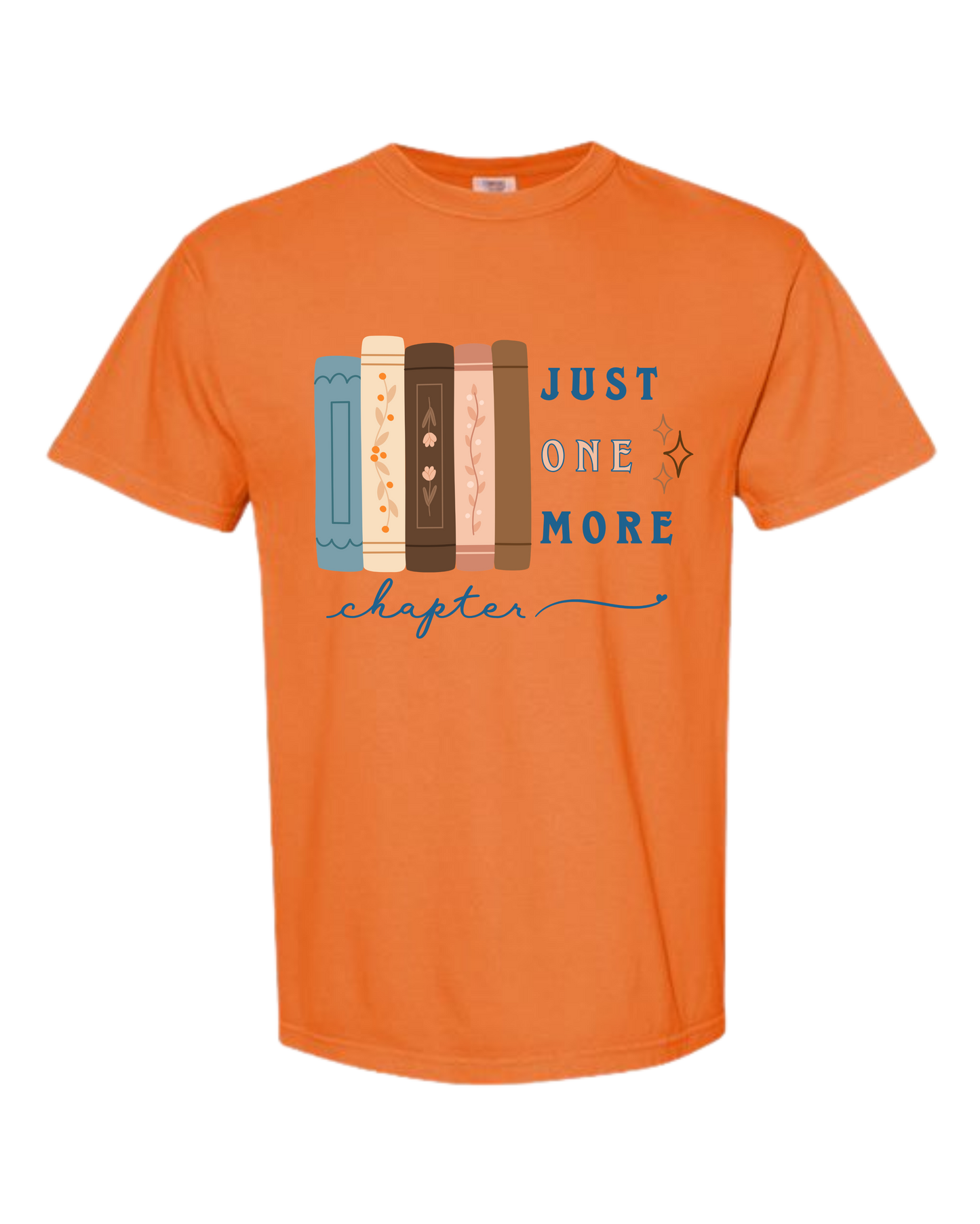 Just One More Chapter - Comfort Colors - Heavyweight Unisex Tee - Yellows, Oranges, Reds