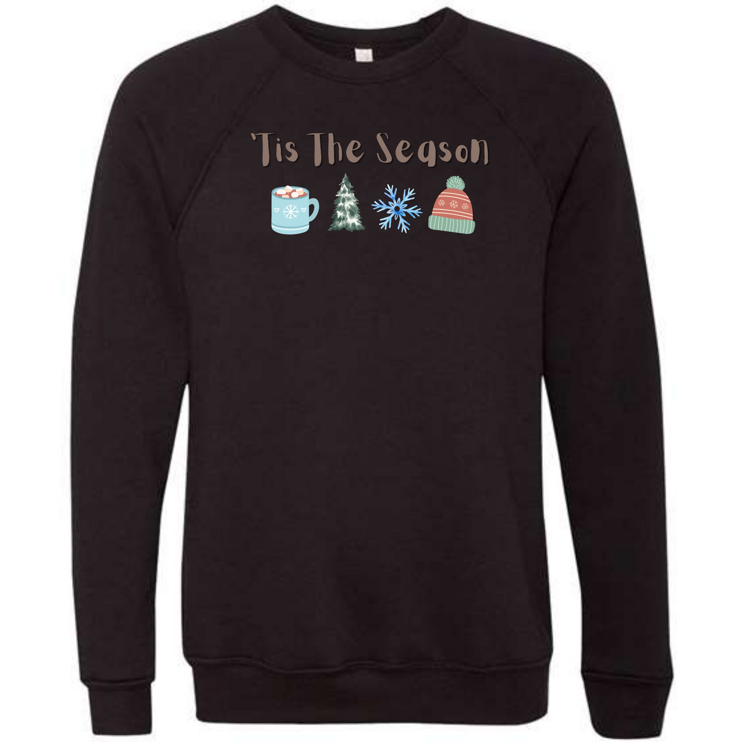 'Tis The Season - Winter - Sponge Fleece Raglan Sweatshirt - Greens, Neutrals