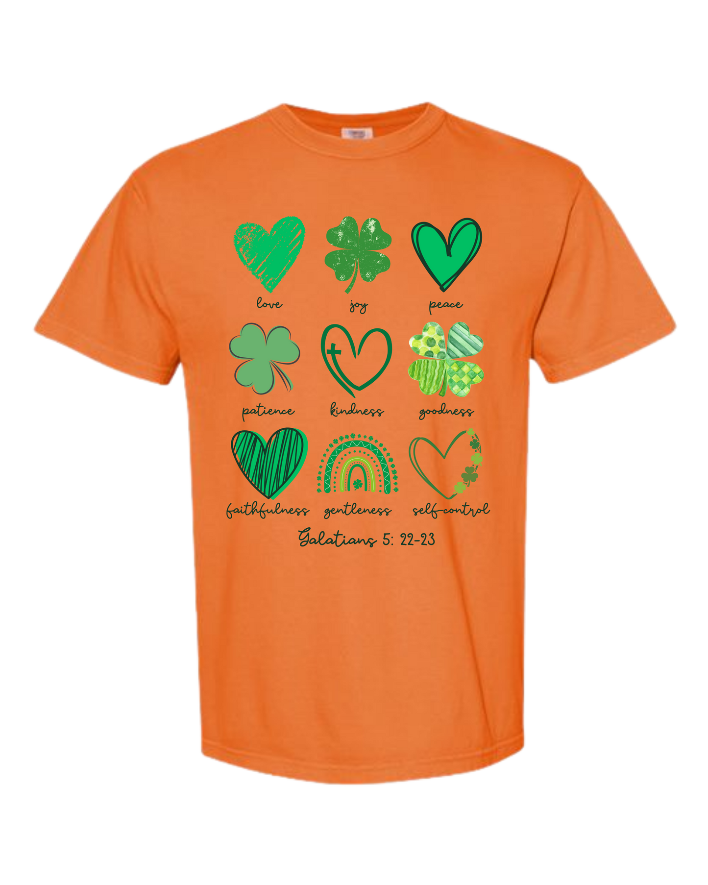 Galatians 5 - St Patrick's Day - Comfort Colors - Heavyweight Unisex Tee - Yellows, Oranges, Reds
