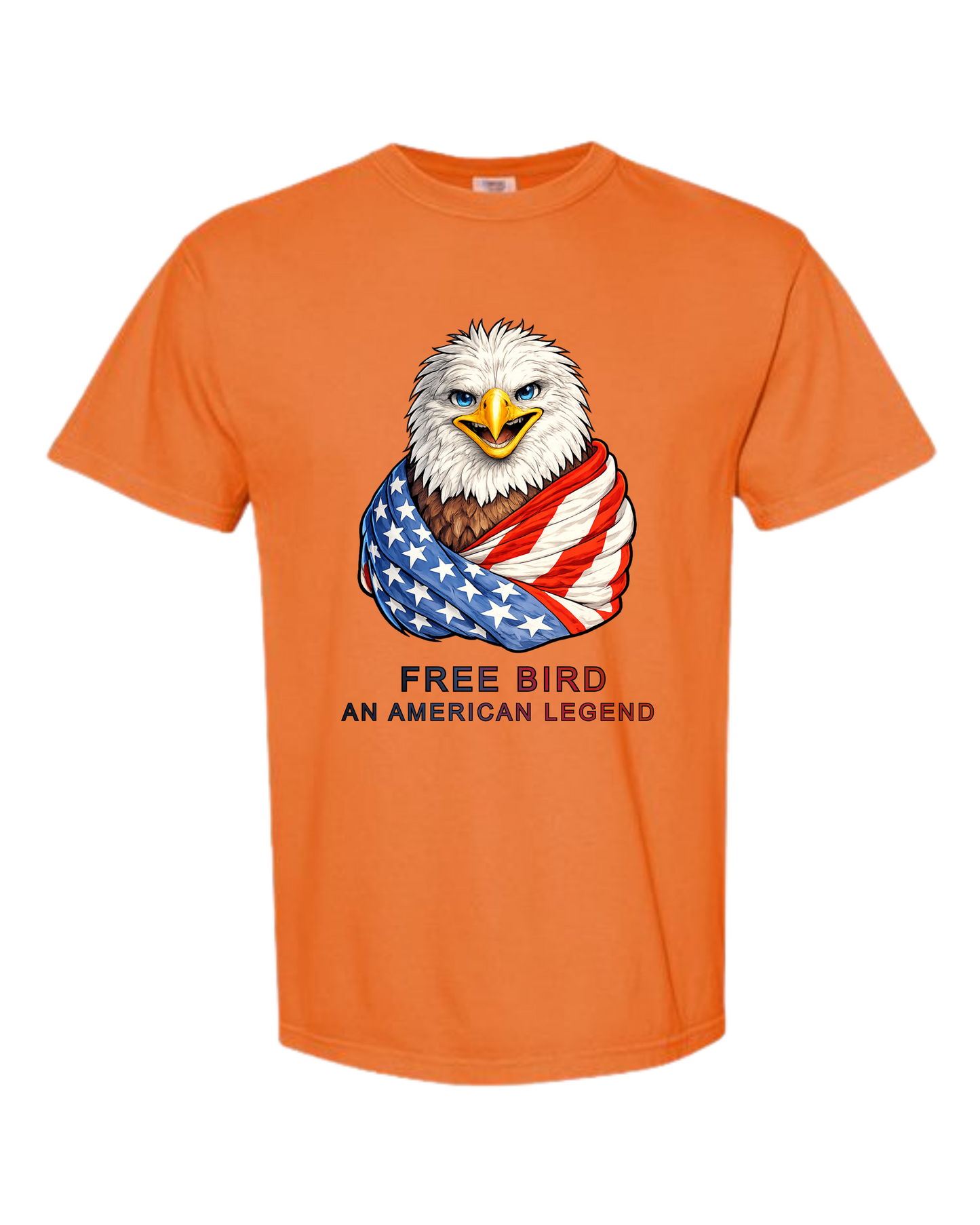 Free Bird An American Legend - Comfort Colors - Heavyweight Unisex Tee - Yellows, Oranges, Reds
