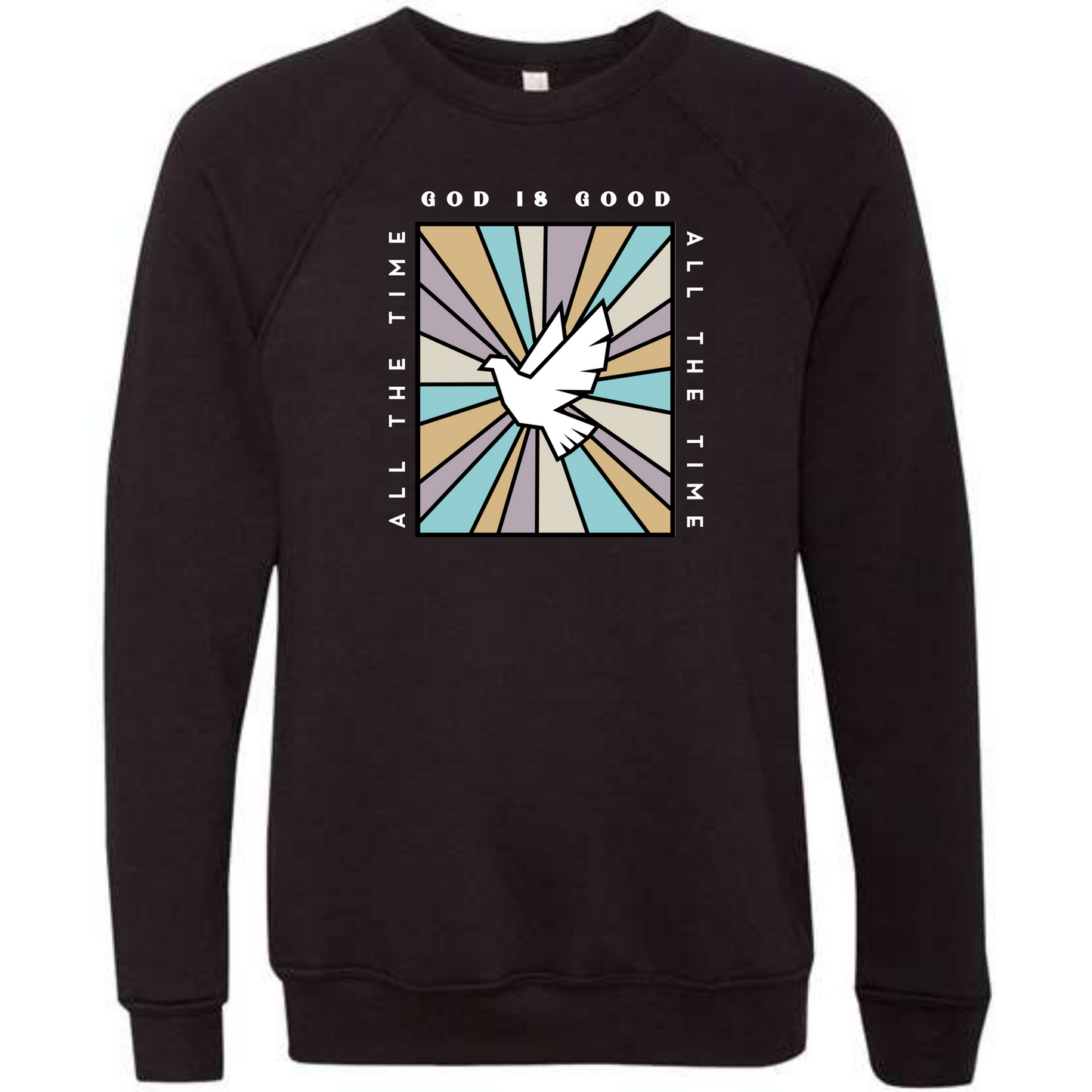 God is Good - Sponge Fleece Raglan Sweatshirt - Greens, Neutrals