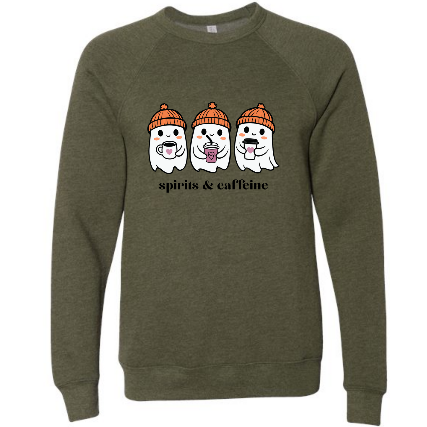 HP - Spirits & Caffeine - Sponge Fleece Raglan Sweatshirt - Greens, Neutrals